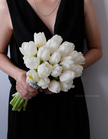 Bó Hoa Cưới Tulip Trắng - Hoa Tươi Sóc Trăng