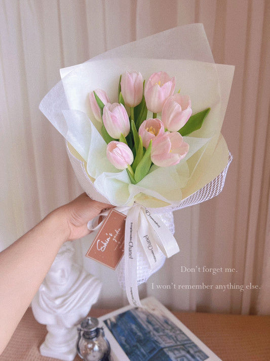 Bó Hoa Tulip Hồng Nhạt - Hoa Tươi Sóc Trăng