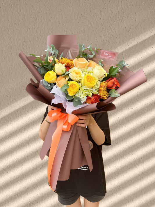 Bó Hoa Tone Cam Vàng - Hoa Tươi Sóc Trăng